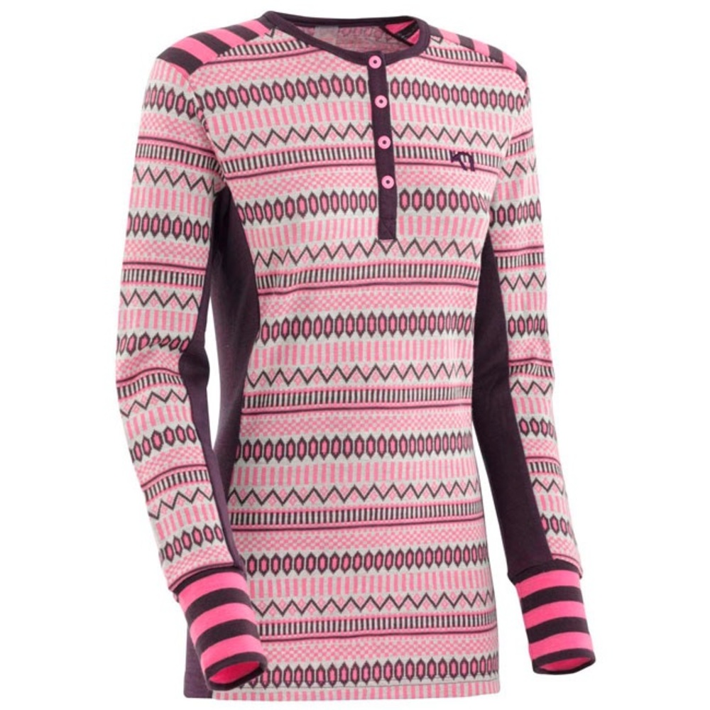 Kari Traa Women's Akle Wool Base Layer Long Sleeve Shirt Mauve Size Small